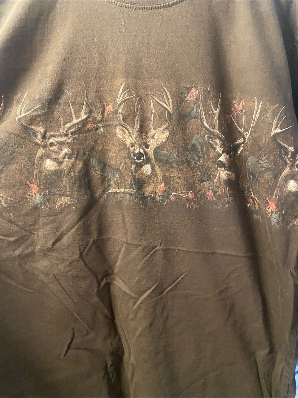 Brown Long Sleeve Deer Graphic Tee